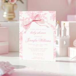 Invitación de Ducha de Bebé Niña Floral de Toile R