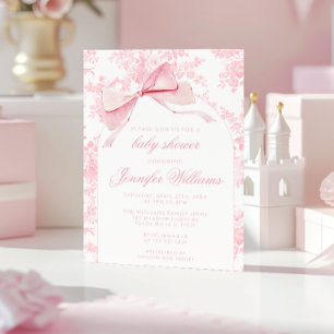 Invitación de Ducha de Bebé Niña Floral de Toile R