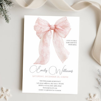 Invitación de Ducha de Bebé Niña Invierno Rosa Cop