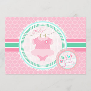 invitación de ducha de bebé niña tutú