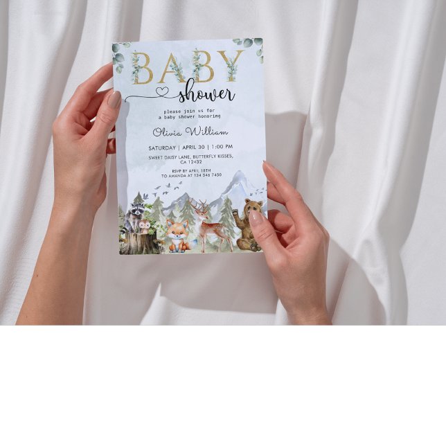Invitación de Ducha de Bebé Niño Bosque Rústico co (Subido por el creador)