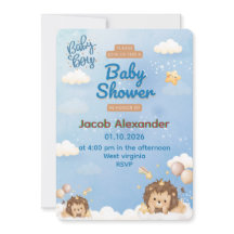 Invitación de ducha de bebé niño Rey León lindo