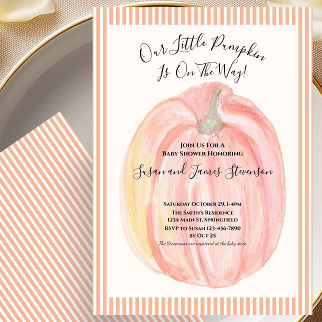 Invitación de ducha de bebé otoñal Little Pumpkin  (Subido por el creador)