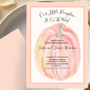 Invitación de ducha de bebé otoñal Naranja Pequeña