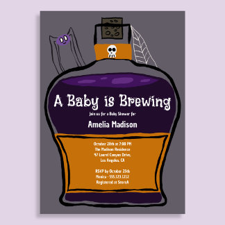 Invitación de ducha de bebé para Halloween 'Un beb