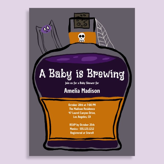 Invitación de ducha de bebé para Halloween 'Un beb (Subido por el creador)