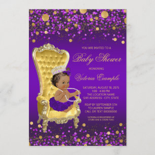 Invitación de ducha de bebé para princesa afroamer