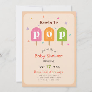 Invitación de ducha de bebé Popsicle de acuarela l