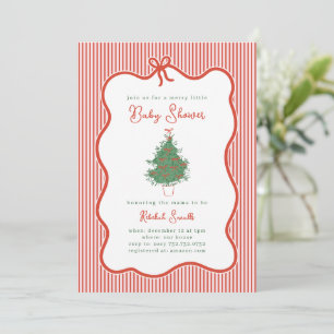 Invitación de ducha de bebé Preppy Bow Merry Littl