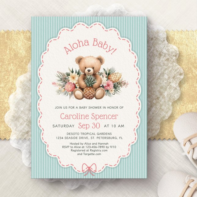 Invitación de ducha de bebé tropical de verano Alo (Subido por el creador)