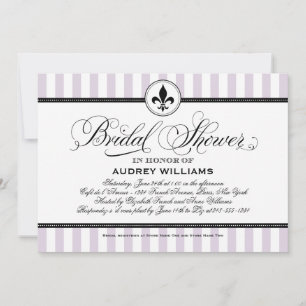 Invitación de ducha de boda Fleur de Lis con franj