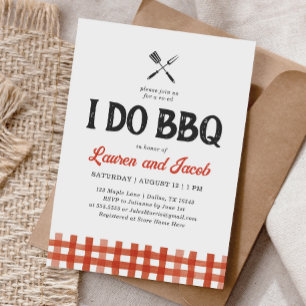 Invitación de ducha de boda rústica de BBQ 'I Do'