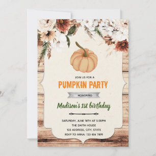 invitación de ducha de bosque otoñal de calabaza