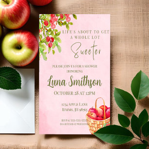 Invitación de ducha de Canasta Rústica de Manzanas