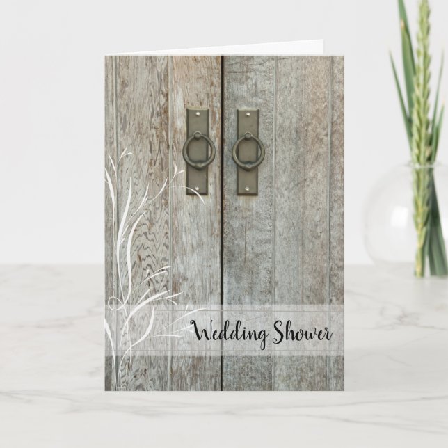Invitación de ducha de casamiento de doble puerta  (Anverso)