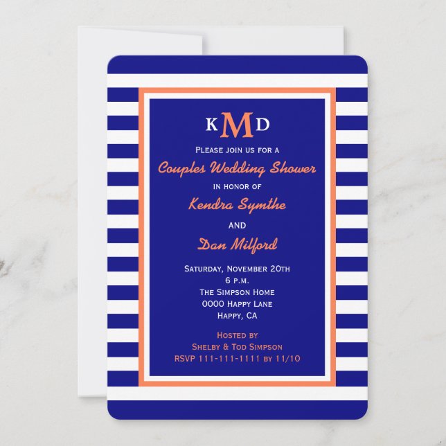 Invitación de ducha de casamiento de nubes náutica (Anverso)