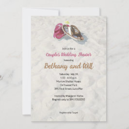 Invitación de Ducha de Chanclas en la Playa