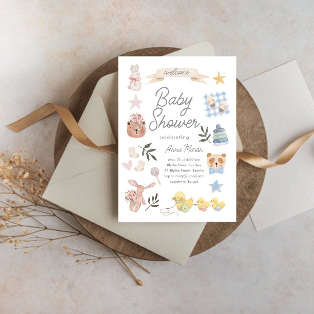Invitación de ducha de cosas de bebé (Subido por el creador)