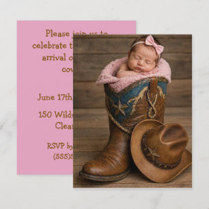 Invitación de ducha de descarga digital Baby Cowgi