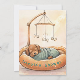Invitación de ducha de descarga digital de cachorr