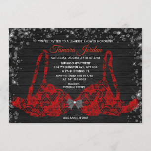 Invitación de ducha de diamantes de lencería de su