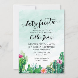 Invitación de ducha de fiesta de suculentas acuare