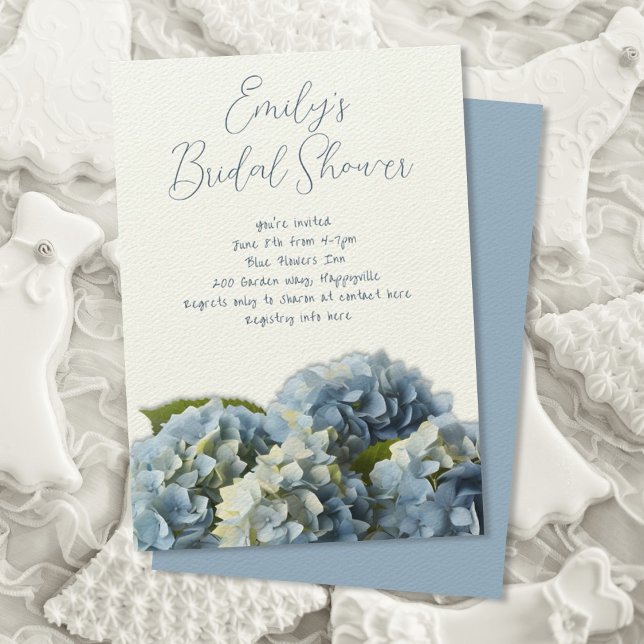 Invitación de Ducha de Flores de Hortensias Azules (Subido por el creador)