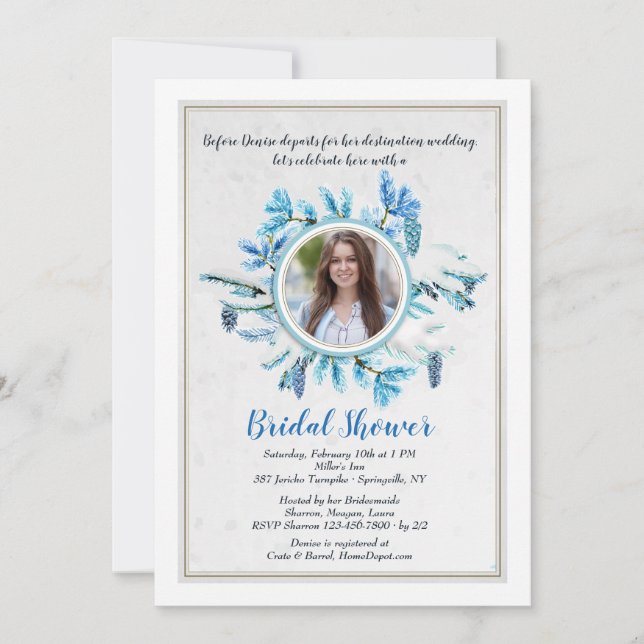 Invitación de ducha de invierno (Anverso)