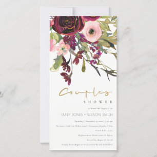 INVITACIÓN DE DUCHA DE LA PAREJA FLORA ROSA DE BUR