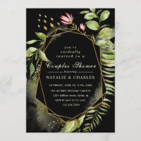 Invitación de ducha de las parejas de guirnaldas f