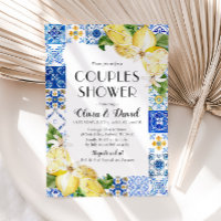 Invitación de ducha de las parejas de limón de mos