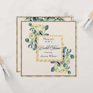 Invitación de ducha de lirio de cala blanco eucali