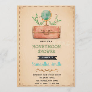 invitación de ducha de luna de miel de viaje