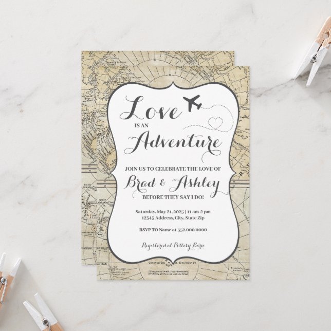 Invitación de ducha de matrimonio para parejas (Anverso/Reverso In Situ)