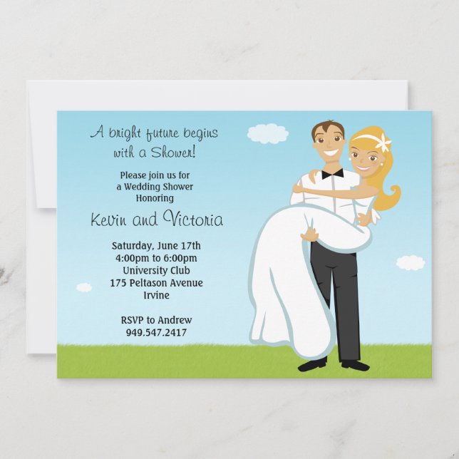 Invitación de ducha de matrimonio para parejas (Anverso)