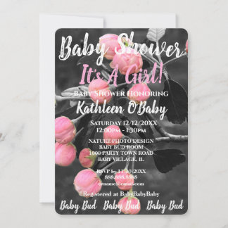 INVITACIÓN DE DUCHA DE NIÑAS DE BEBÉ BUD FOTO BEBÉ
