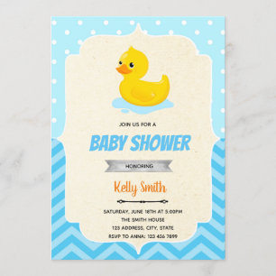 invitación de ducha de niño pato de goma