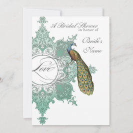 Invitación de ducha de novia barroca Peacock - Ver