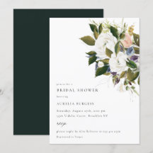 Invitación de ducha de novia con flores de Bouquet