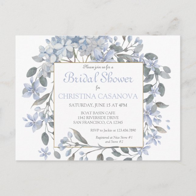 Invitación de ducha de novia con lavanda perfectam (Anverso)