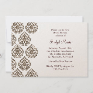 Invitación de ducha de novia de Damask de época so