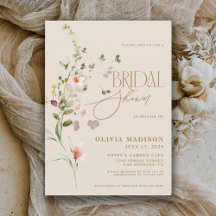 Invitación de Ducha de Novia de Jardín Floral Boho