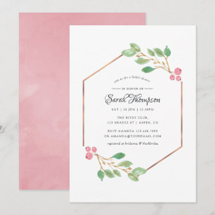 Invitación de ducha de novia de Navidad con acebo 