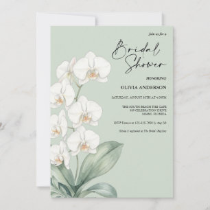 Invitación de Ducha de Novia de Orquídea Blanca El