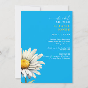 Invitación de ducha de novia de tallo de margarita