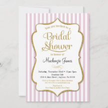 Invitación de ducha de novia dorada rosa elegante