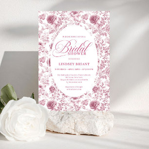 Invitación de Ducha de Novia Elegante Rosa Polvo T