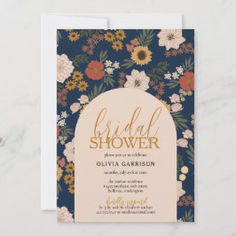 Invitación de ducha de novia floral antigua