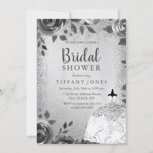Invitación de ducha de novia floral con vestimenta