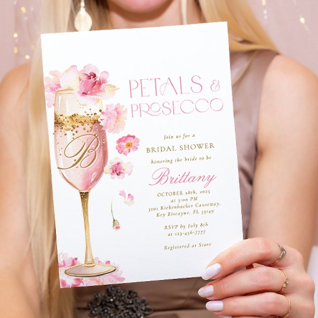 Invitación de ducha de novia floral de champagne r (Subido por el creador)